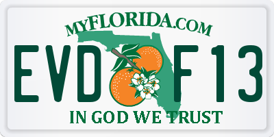 FL license plate EVDF13