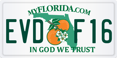 FL license plate EVDF16