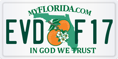FL license plate EVDF17