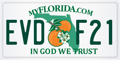 FL license plate EVDF21