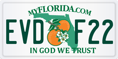 FL license plate EVDF22