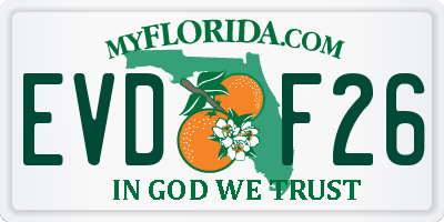 FL license plate EVDF26