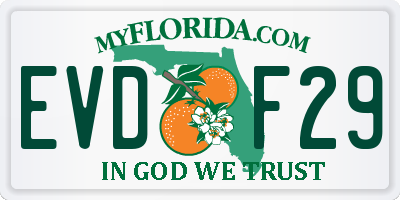 FL license plate EVDF29