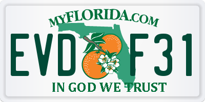 FL license plate EVDF31