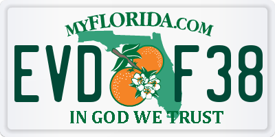 FL license plate EVDF38