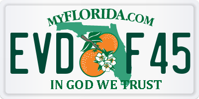 FL license plate EVDF45