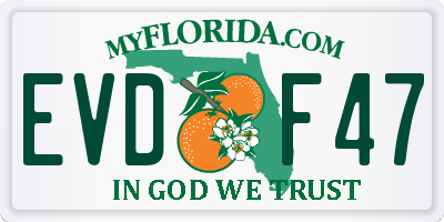 FL license plate EVDF47