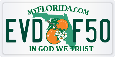 FL license plate EVDF50