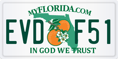 FL license plate EVDF51