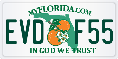 FL license plate EVDF55