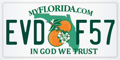 FL license plate EVDF57