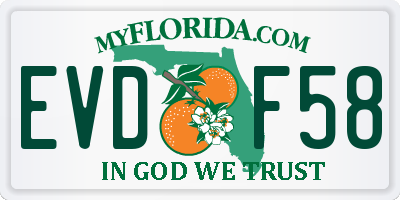 FL license plate EVDF58