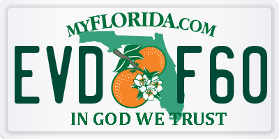 FL license plate EVDF60
