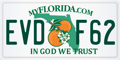 FL license plate EVDF62