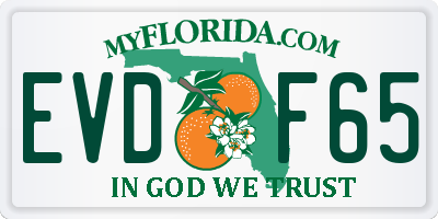 FL license plate EVDF65