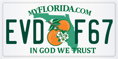 FL license plate EVDF67