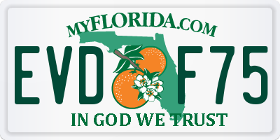 FL license plate EVDF75