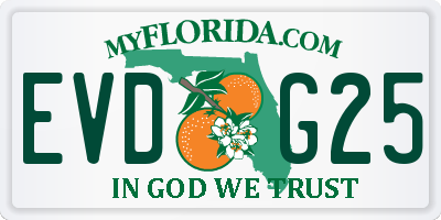 FL license plate EVDG25