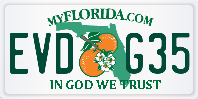 FL license plate EVDG35