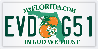 FL license plate EVDG51