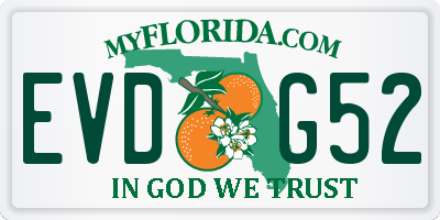 FL license plate EVDG52