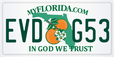 FL license plate EVDG53