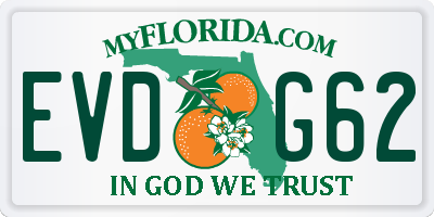 FL license plate EVDG62