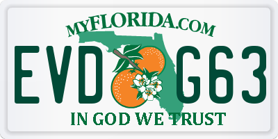 FL license plate EVDG63