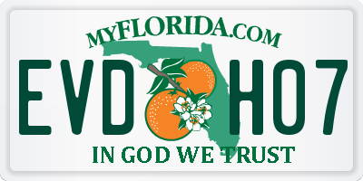 FL license plate EVDH07