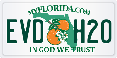 FL license plate EVDH20