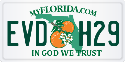 FL license plate EVDH29