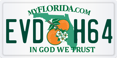 FL license plate EVDH64