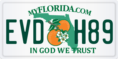 FL license plate EVDH89