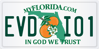 FL license plate EVDI01