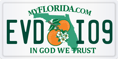 FL license plate EVDI09