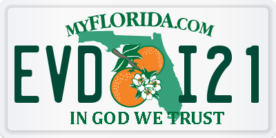 FL license plate EVDI21