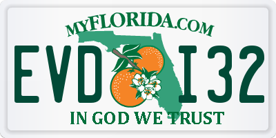 FL license plate EVDI32