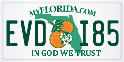 FL license plate EVDI85