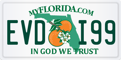 FL license plate EVDI99