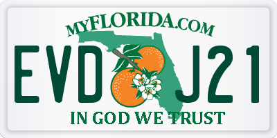 FL license plate EVDJ21