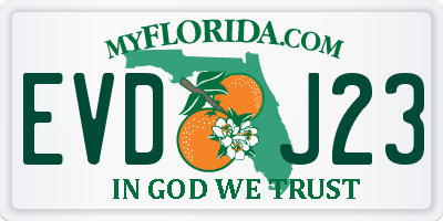 FL license plate EVDJ23