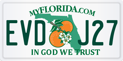 FL license plate EVDJ27