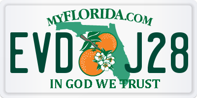 FL license plate EVDJ28