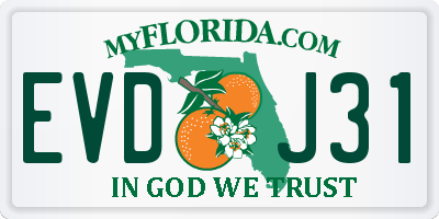 FL license plate EVDJ31