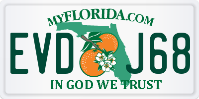 FL license plate EVDJ68