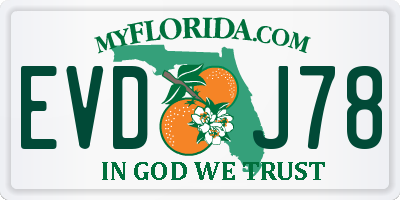 FL license plate EVDJ78