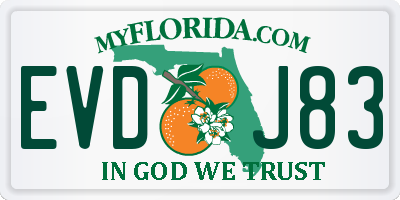 FL license plate EVDJ83