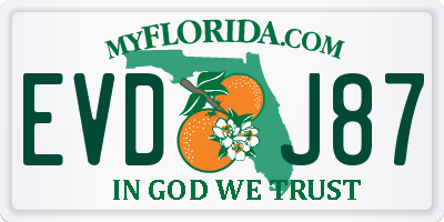 FL license plate EVDJ87