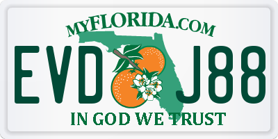 FL license plate EVDJ88
