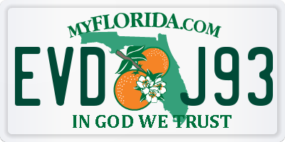 FL license plate EVDJ93